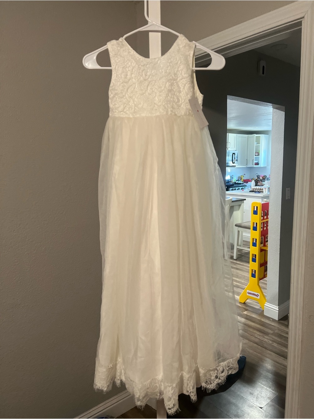 Girls' Ivory Lace & Tulle Formal Dress